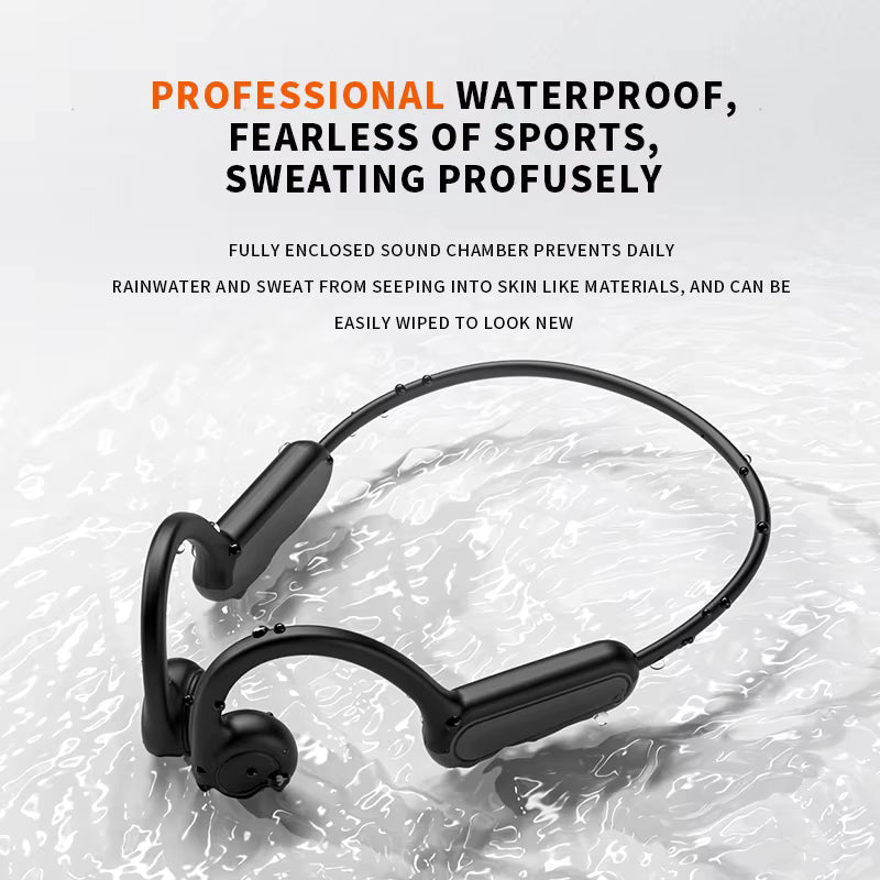 2025 True Bone Conduction Earphones Bluetooth 5.3 Sports Wireless Headphones Ear Hook Waterproof Headset for Running Driving