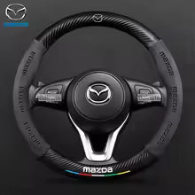 38cm Car Steering Wheel Cover For Mazda CX-5 3 5 6 Axela Atenza CX30 CX-8 CX9 MX-5 RX7 BT50 CX-60 Carbon fiber Suede Accessories