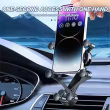 SEAMETAL 6-Joint Car Phone Mount 360-Degree Rotation Stable Auto Air Vent Phone Holder Head-Up Gravity Navigation Holder Support