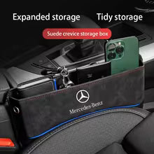 For Mercedes-Benz AMG A B C E S V R-Class A45 C43 CLA GLA GLB GLC SLK SL Car Seat Gap Storage Box Leather Cup Holder Accessories