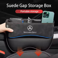 For Mercedes-Benz AMG A B C E S V R-Class A45 C43 CLA GLA GLB GLC SLK SL Car Seat Gap Storage Box Leather Cup Holder Accessories