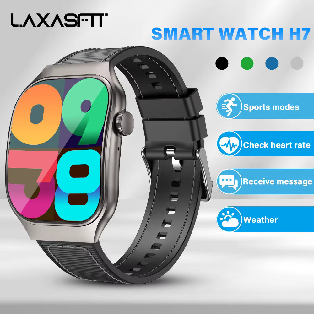 LAXASFIT New Smart Watch 2.01" 3D Curved Screen Men Women BT Call Sports Fitness Health Smartwatch Music Weather Smart Watch